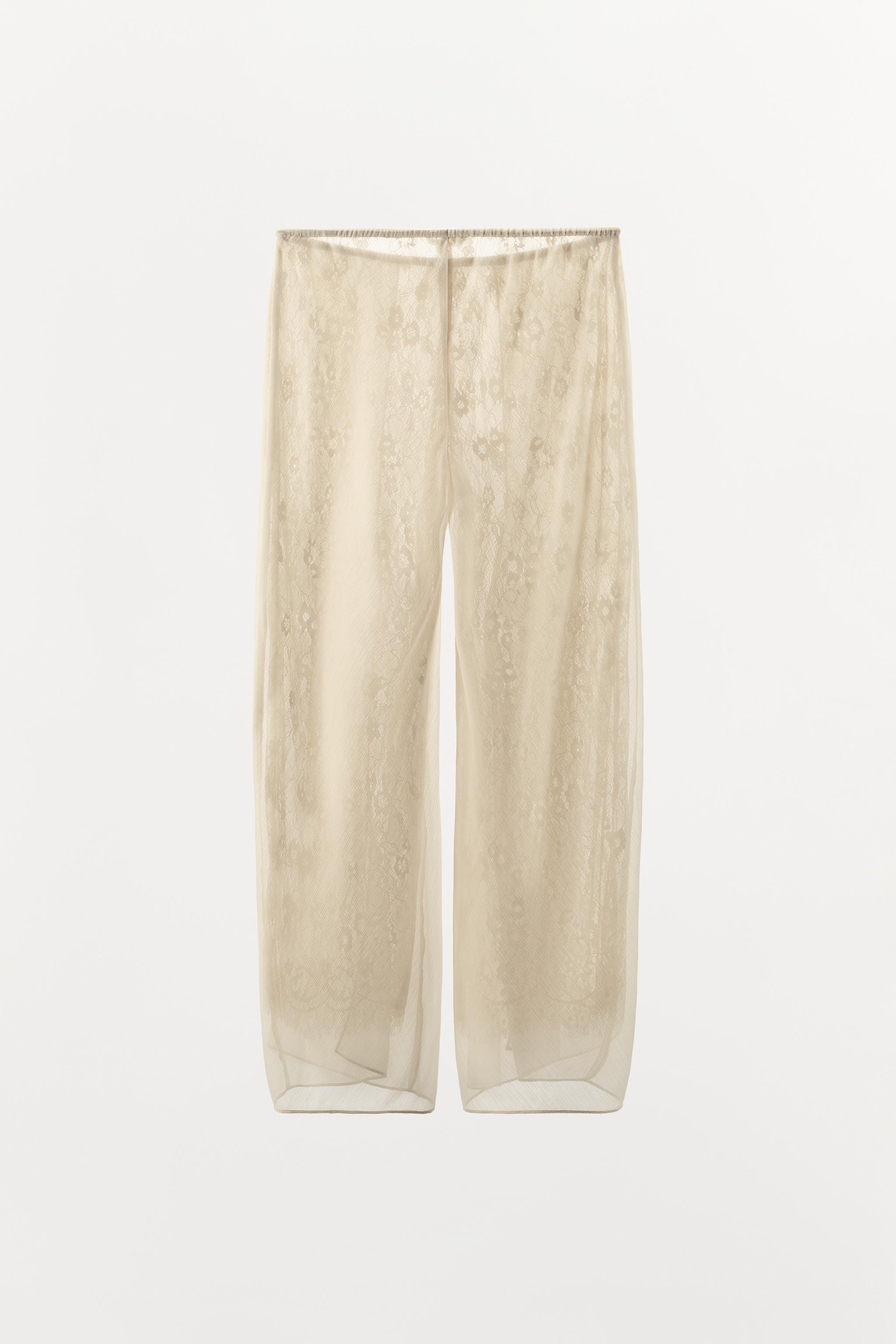 COMBINATION GEORGETTE LACE PANTS